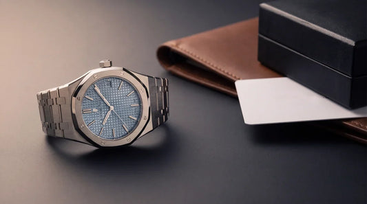 Audemars Piguet Royal Oak prepared for a private trade-in offer with box and papers